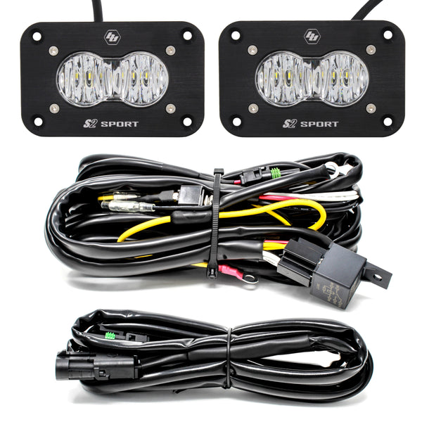 Baja Designs S2 Sport - Pair, LED Wide Cornering, Flush Mount, Backup Kit - Colorado & Canyon Enthusiasts