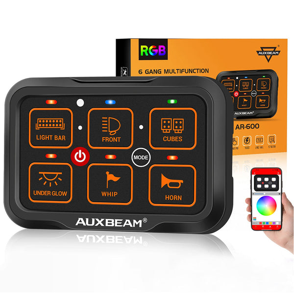 Auxbeam AR600 6-Gang RGB Switch Panel w/ Bluetooth - Colorado & Canyon Enthusiasts