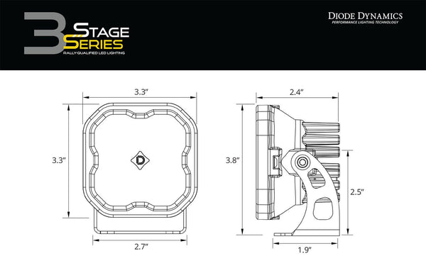 Diode Dynamics SS3 Stage Series 3" Pro LED Pod Pair - Colorado & Canyon Enthusiasts