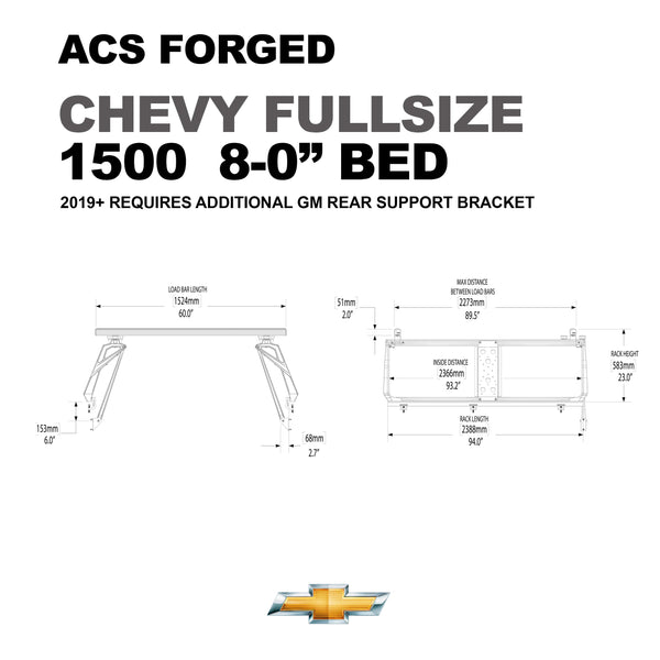 Active Cargo System Forged Bed Rack | 2019+ Silverado / Sierra