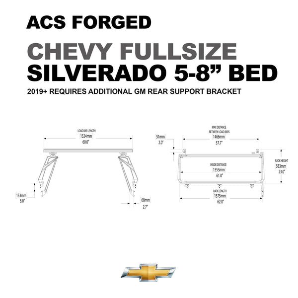 Active Cargo System Forged Bed Rack | 2019+ Silverado / Sierra