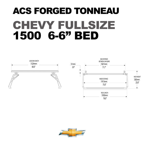 Leitner ACS FORGED TONNEAU - RAILS ONLY - Chevrolet