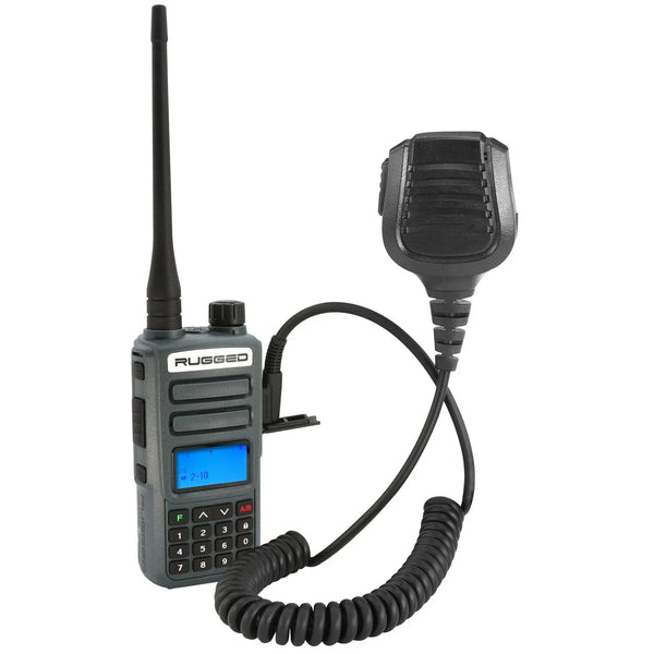 Rugged Radios GMR2 PLUS - GMRS / FRS Two Way Handheld Radio with Hand Mic - Colorado & Canyon Enthusiasts