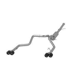 MBRP Armor Pro 3 Inch Cat Back Exhaust 2.5 Inch Dual Split Rear Exit with Quad 4 Inch OD Carbon Fiber Tips | 2019+ Silverado/Sierra 1500 (S50053CF)