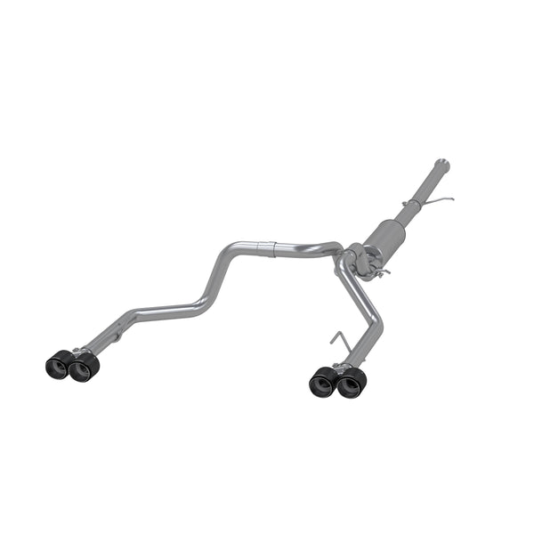 MBRP Armor Pro 3 Inch Cat Back Exhaust 2.5 Inch Dual Split Rear Exit with Quad 4 Inch OD Carbon Fiber Tips | 2019+ Silverado/Sierra 1500 (S50053CF)