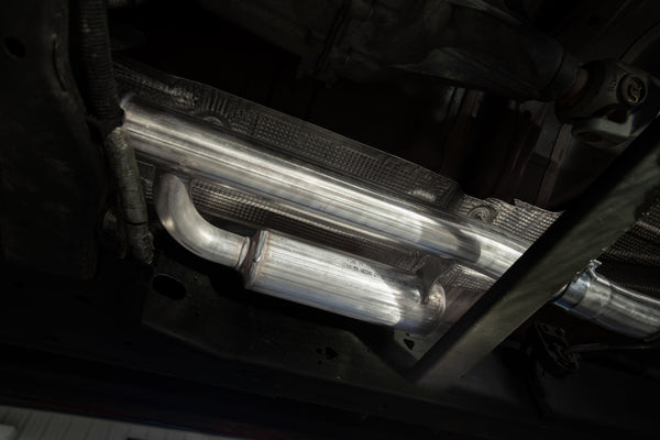 MBRP Armor BLK 3 Inch Cat Back Exhaust 2.5 Inch Dual Split Rear Exit Aluminized | 2019+ Silverado/Sierra 1500 2.7L