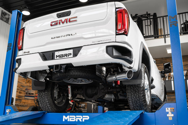 MBRP Armor Lite 4 Inch Cat Back Exhaust Single Side Exit | 2020+ Chevrolet/GMC Silverado/Sierra 2500/3500 HD 6.6L V8