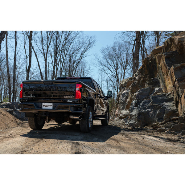 MBRP Armor Pro 4 Inch Filter Back Exhaust Single Side Exit T304 Stainless | 2020-2025 Chevrolet/GMC Silverado/Sierra 2500/3500