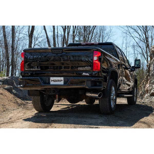 MBRP Armor Pro 4 Inch Filter Back Exhaust Single Side Exit T304 Stainless | 2020-2025 Chevrolet/GMC Silverado/Sierra 2500/3500