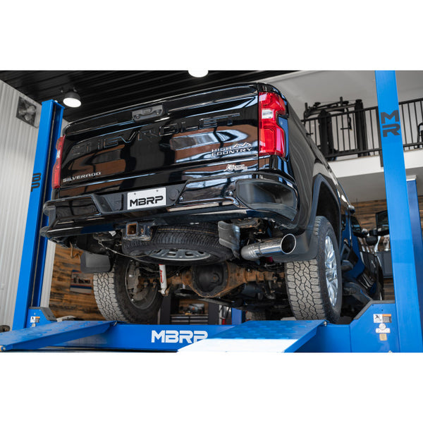 MBRP Armor Lite 4 Inch Filter Back Exhaust Single Side Exit Aluminized | 2020-2025 Chevrolet/GMC Silverado/Sierra 2500/3500