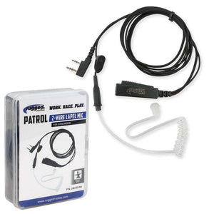 Rugged Radios Lapel Mic - 2 Wire w/ Acoustic Tube for Handheld Radios - Colorado & Canyon Enthusiasts